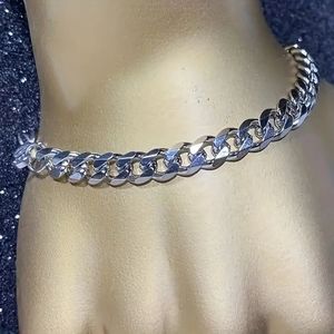 8mm Stainless Steel Bracelet Cuban Link Chain "7.5" Long